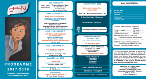 Programmes & Résumés des formations SPHN 2017-2018 Programmes & Résumés des formations SPHN 2017-2018